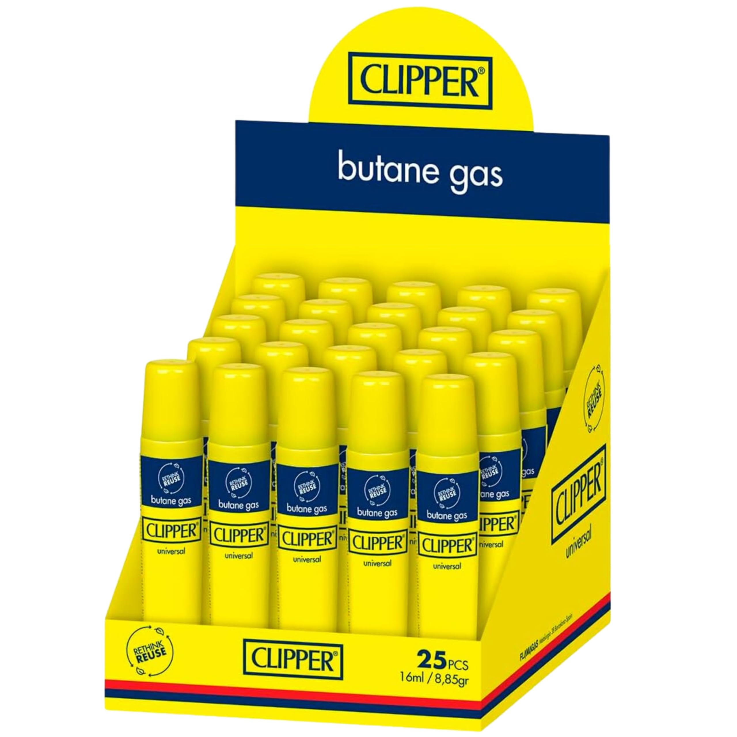 Clipper Pure Butane Fuel - Reusable Lighter and Torch Lighter Butane Refill - Refined 7 Times to be Pure and Odorless - 25 Pack - 16ml