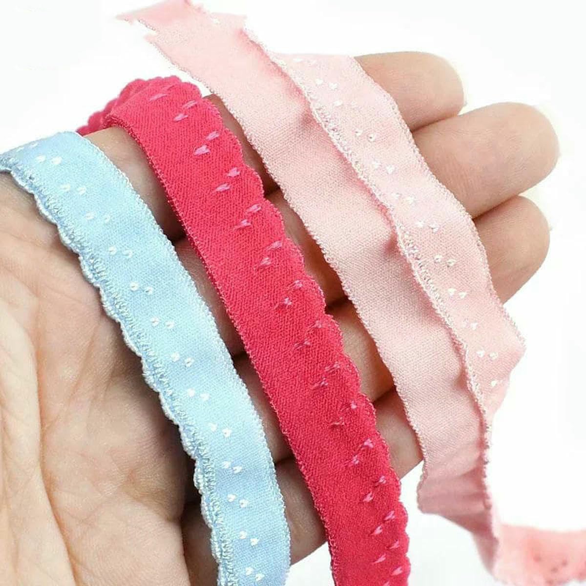 Elastyczna taśma nylonowa, Nylon Elastic Lace Band 11mm For Bra Straps Sewing DIY Multicolor 10-50 meters(LightPurple 11mm,50Meters)