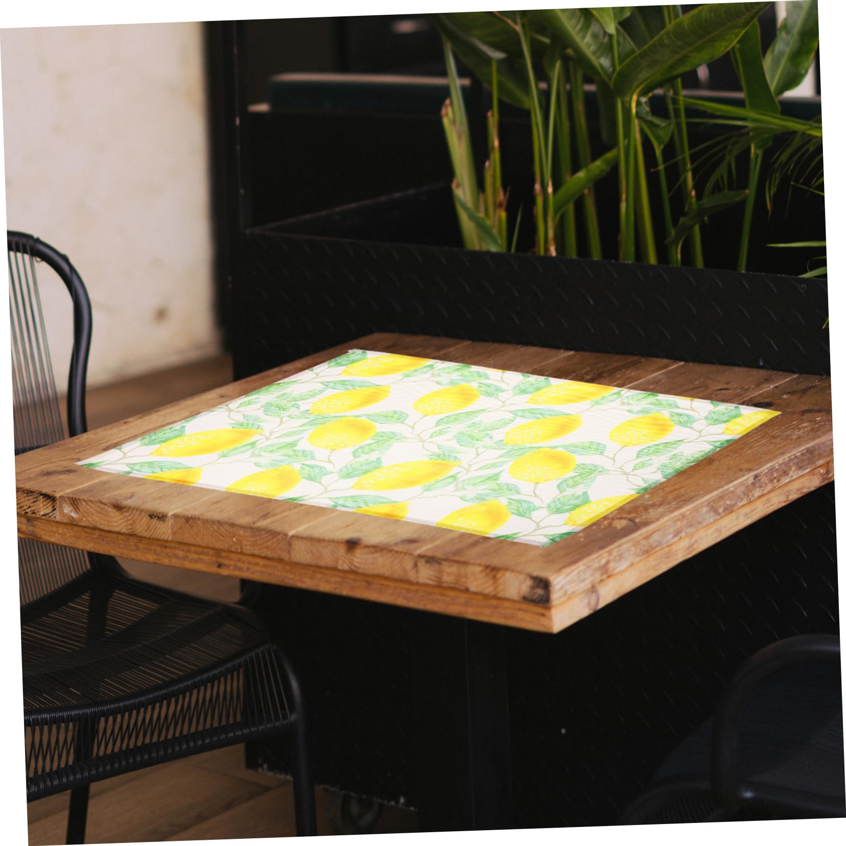 PRETYZOOM 8 Piezas Mantel Individual De Hoja De Limón Salvamanteles Impermeables Esteras De La Taza Manteles Individuales Mantel Individual Antideslizante Mantel Sencillo Lino De Poliéster