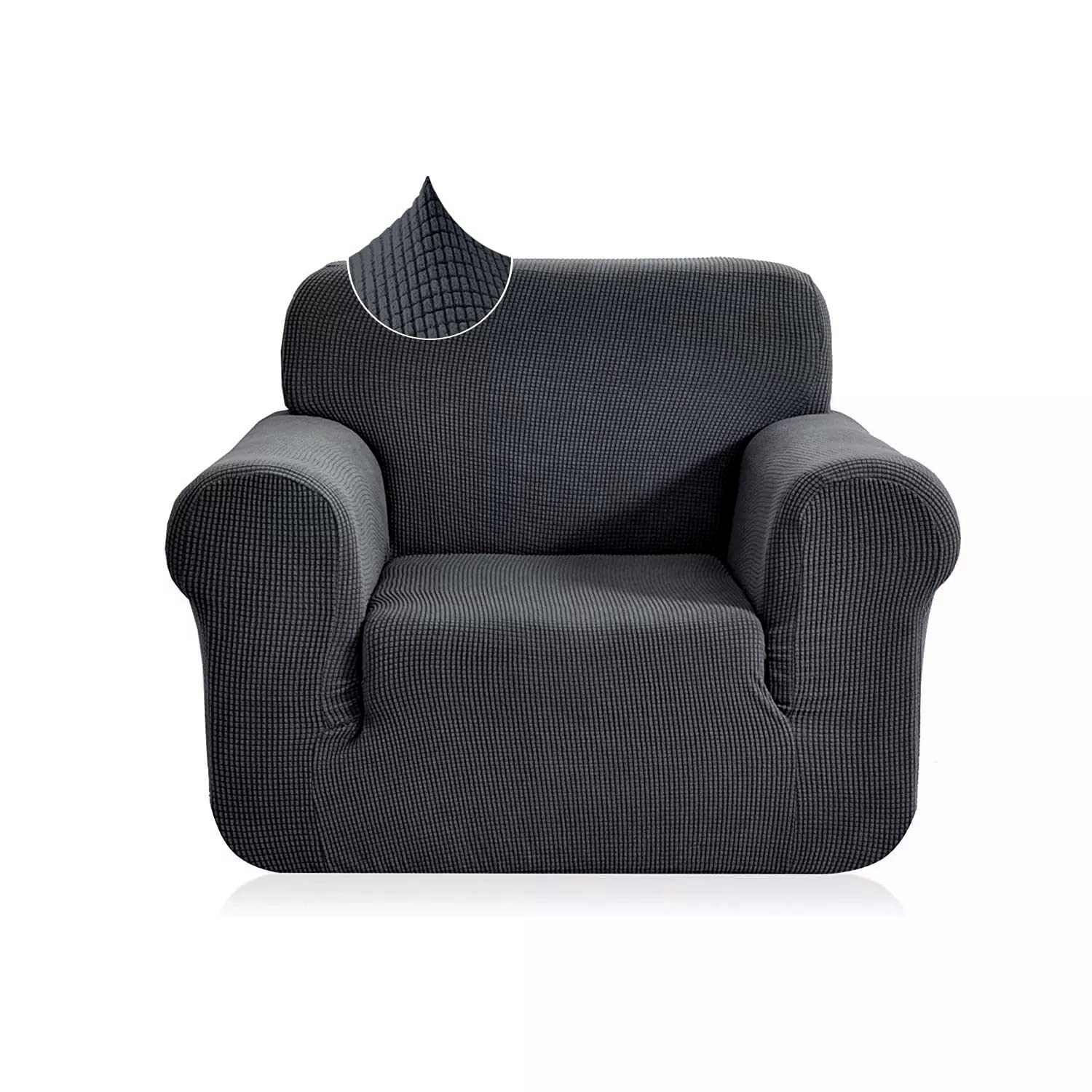 SYOSI Sofa Covers, Slipcovers Elastic Furniture Protector, Water Repellent Sofa Protector, Elastic Chair Slipcover Couch Protector, Sofa Cover for Living Room(1 Seater, Black)