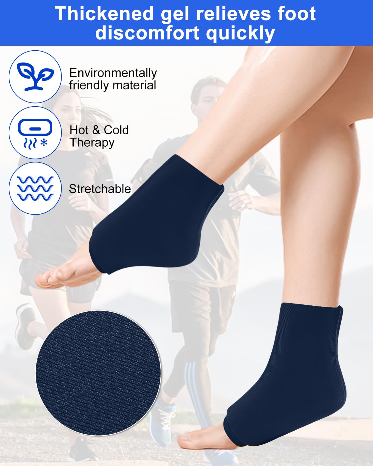 Manguito de enfriamiento para tendinitis de Aquiles, bolsa de hielo para tobillo y pie, gel de hielo para terapias de calor y frío, almohadillas de enfriamiento para pies, para esguince de tobillo