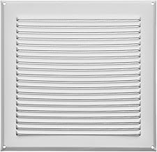 SOTECH Aluminium Ventilation Grille 250 x 250 mm White with Insect Protection Ventilation Grille Screw-On