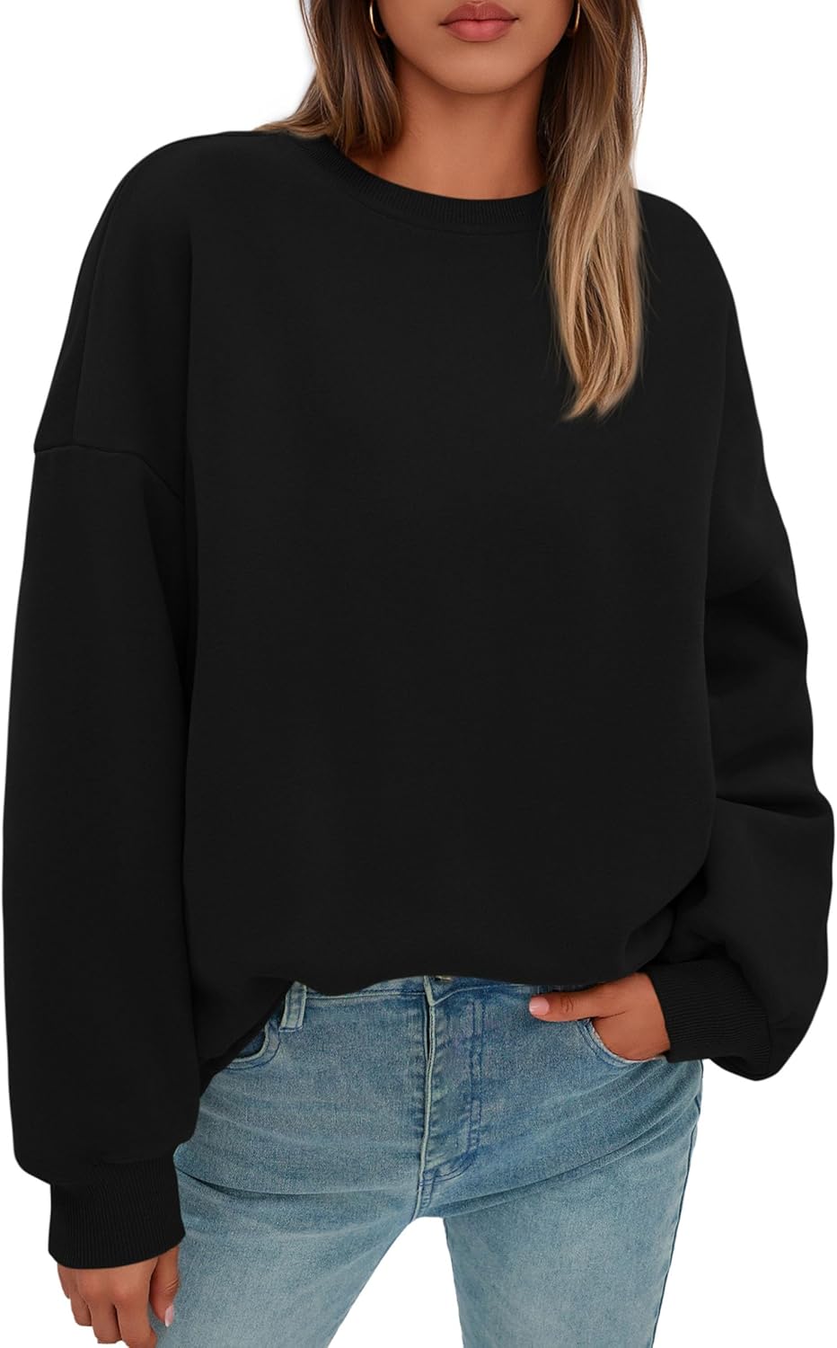 PRETTYGARDEN Sweatshirt for Women Oversized Crewneck Long Sleeve Pullover Fleece Top 2025 Fall Winter Fashion Outfits Clothes