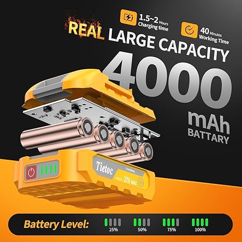 Miniatura 3 de Mini motosierra inalámbrica, motosierra eléctrica portátil de 6 pulgadas con 2 baterías, 2 cadenas, motosierra de mano pequeña a batería