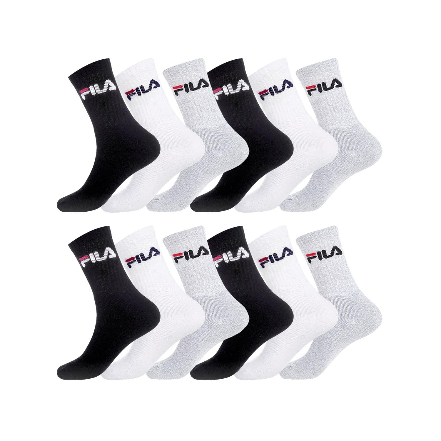 Fila Men's FILA/AM/TNX12 Sport Socks, Multicolour, 39/42 (Pack of 12)