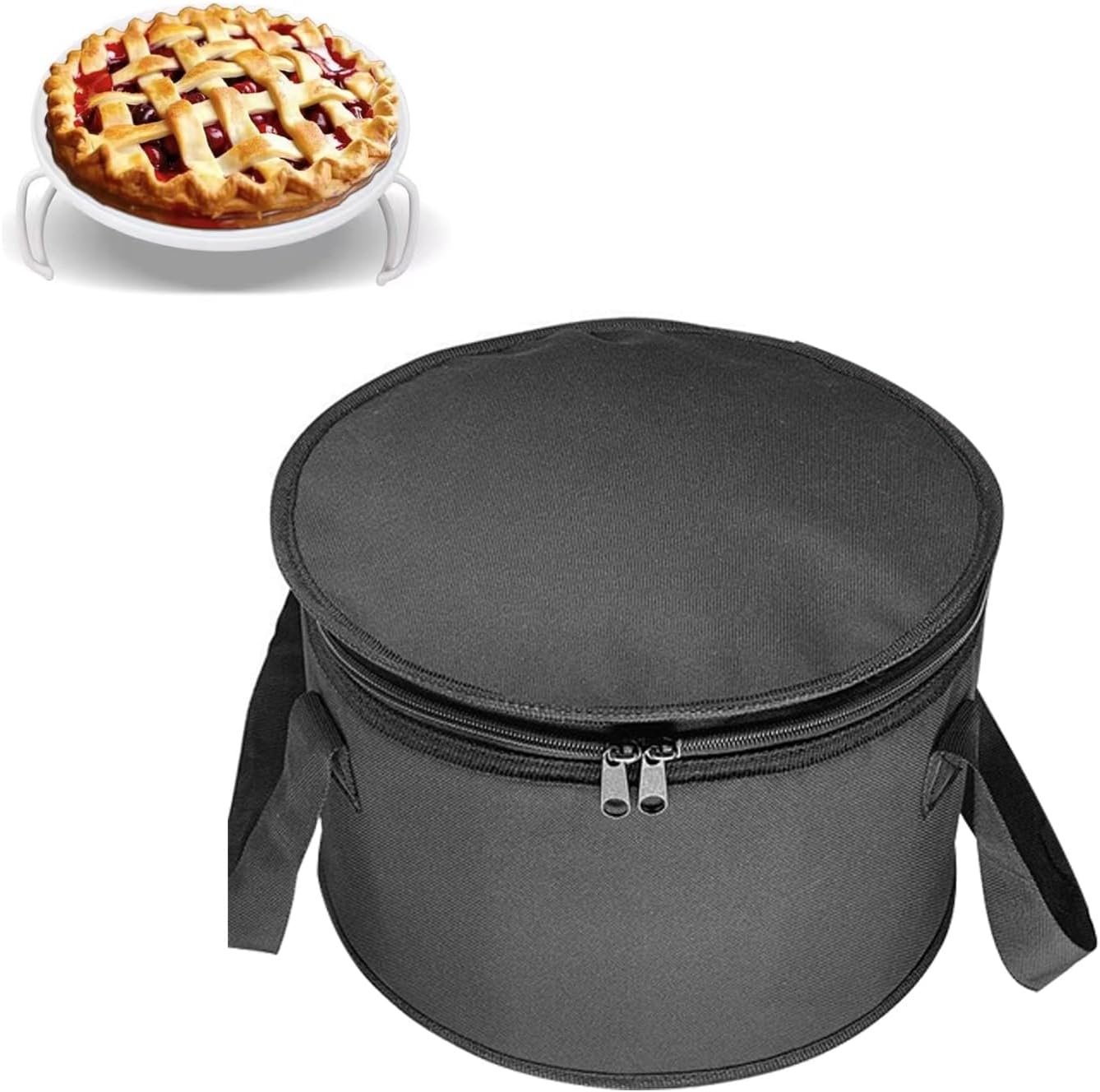 ishenkea 2 Sets Round Pie Carrier 11 X 7 Inch with Dish