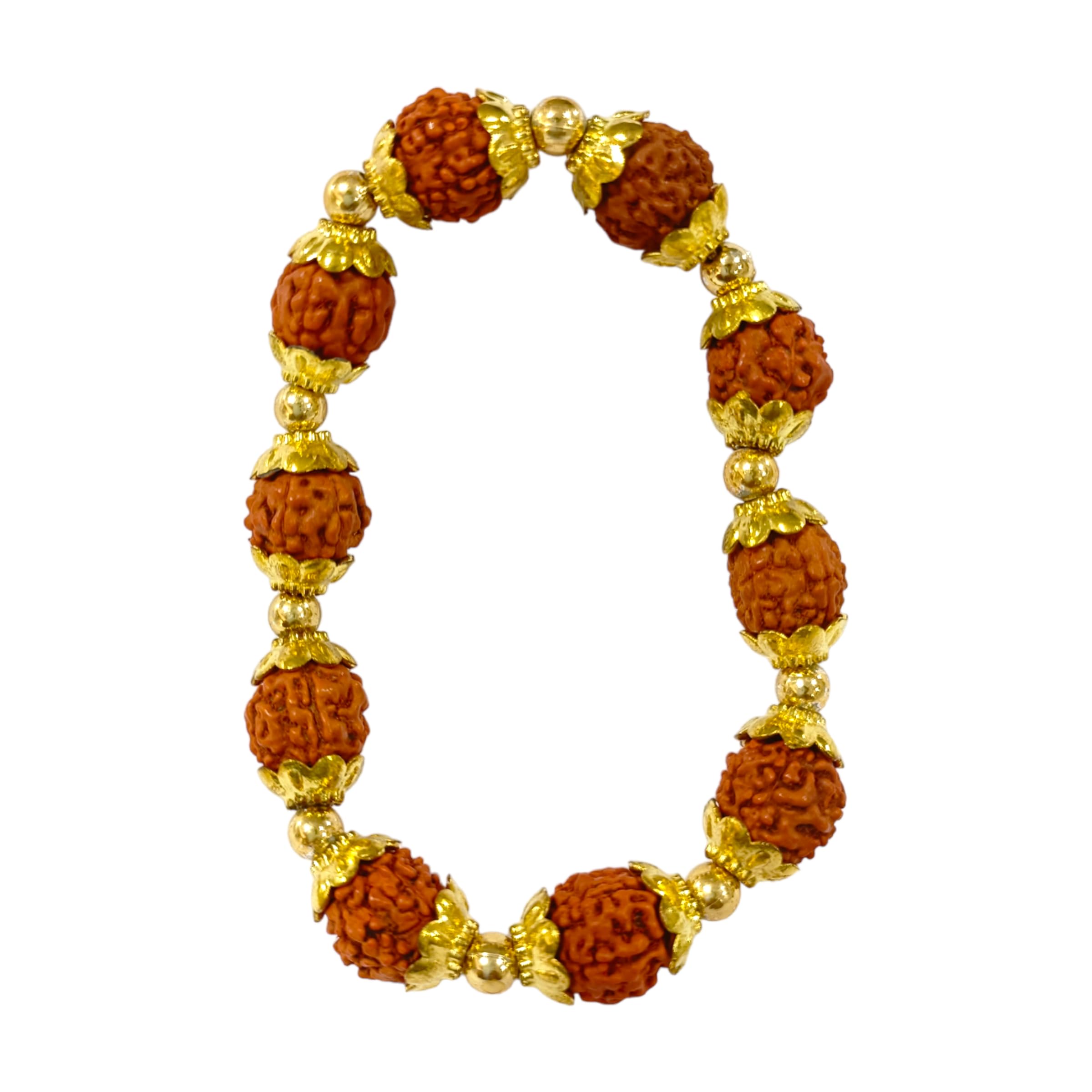 DEV SAMAGRI Panchmukhi Rudraksha Bracelet In Golden Cap for Men & Women (B0CJLXWXZL) Amazon Price History, Amazon Price Tracker