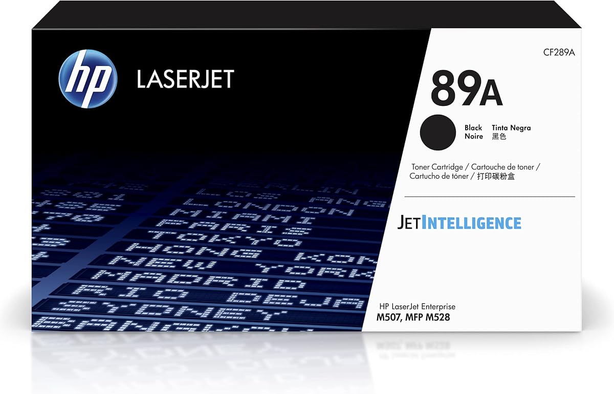 HP 89A Black Toner Cartridge | Works with LaserJet Enterprise M507, MFP M528 | CF289A | Black toner cartridge with 5000 page yield and recycling guide for business printing and document management
