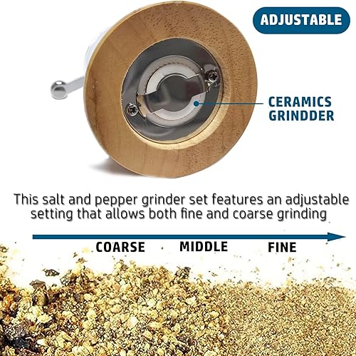 Miniatura 2 de Juego de molinillo de pimienta, molinillo manual, estilo clásico de batido de mano, 1 pieza de 6 pulgadas, material EP acrílico, cuchillas de