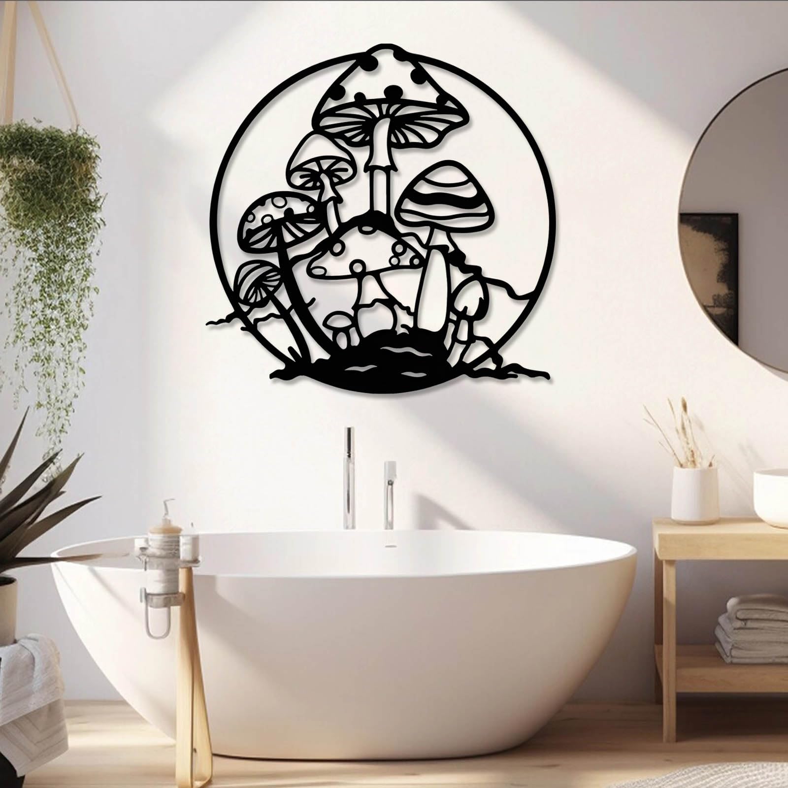 Decorazione da Parete in Metallo, Decorazione da Parete a Forma di Fungo, Decorazione da Parete in Stile Bohémien, Decorazione da Parete per Giardino, Decorazione da pare