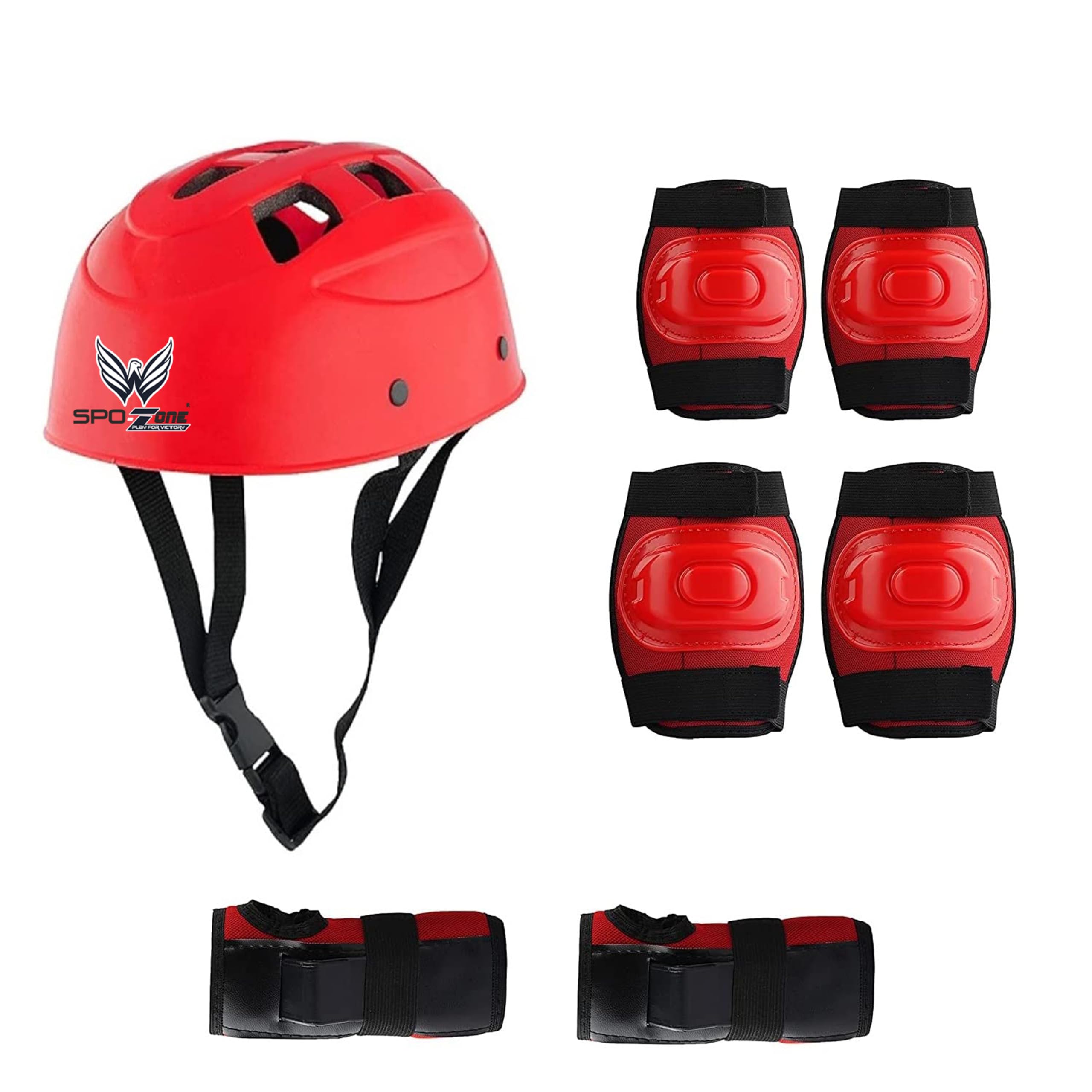 SPO-Zone Skating Protective Skating Guard Kit | Skate, Cycling Protection Set | Multi Sport Gear for Children Age 5-16 Years, Helmet Elbow Guards Knee Caps & Hand Gloves (Meduiam) (B0CM6N3M35) Amazon Price History, Amazon Price Tracker
