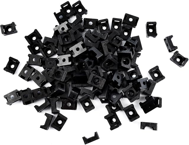 QualGear eHotCafe CM1-B-100-P Cable Tie Mount, Black