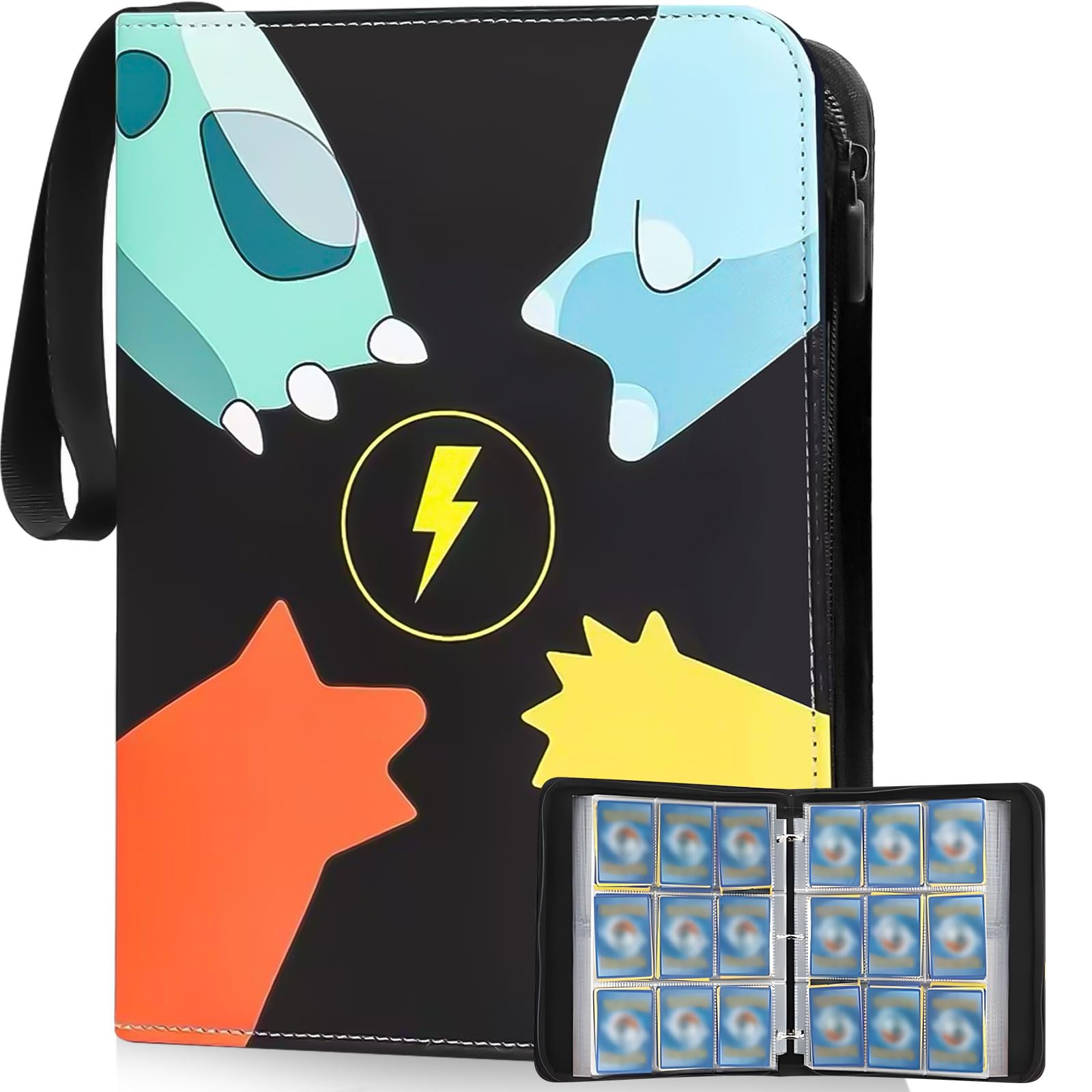 9-Pocket Trading Card Binder, 50 Pages Trading Card Album with Zipper for 900 Cards, Card Collection Binder, PU Waterproof Card Folder, Portable Trading Card Album, Gifts for Boys and Girls