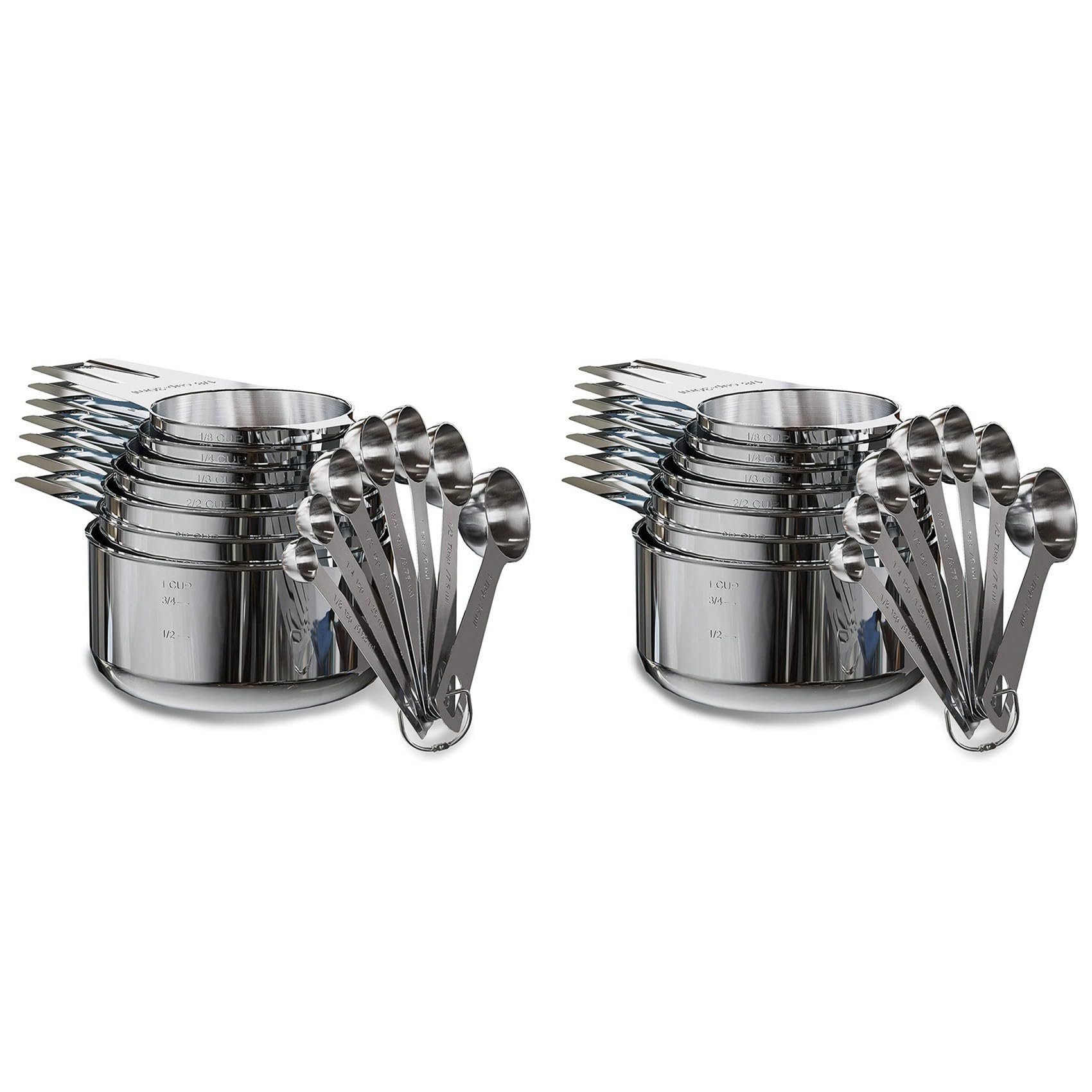 Cuillères à mesurer et tasses en inox pour cuisiner en famille des recettes de gâteaux