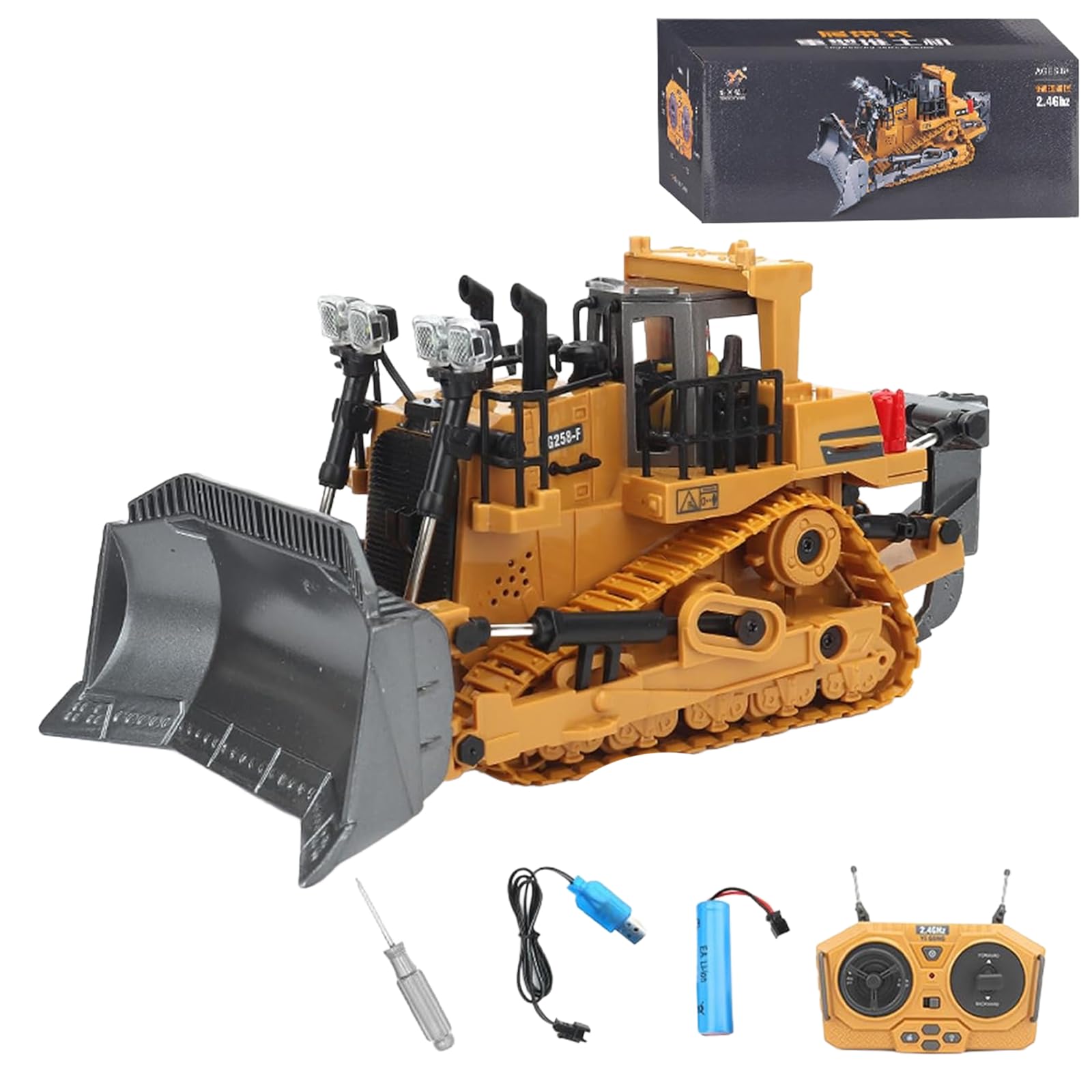 Mudsterz Excavator, Mudsterz Trucks with Cool Lights and Sounds, Complete Control Over The Construction Site, Alloy Material, 2.4ghz Remote, Little Builders, Boost Smotor Skills, Focus (#C)