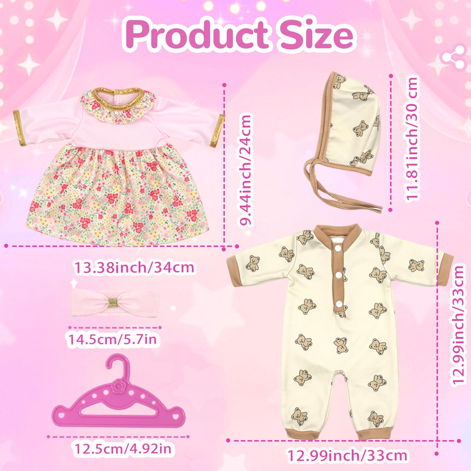 Baby Doll Clothes Compatible with Baby New Born Clothes 14-16 Inch Doll - Image 3