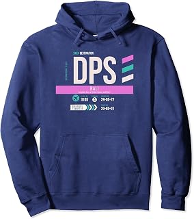 Vintage Bali DPS Airport Code Retro Travel Day Indonesia Pullover Hoodie