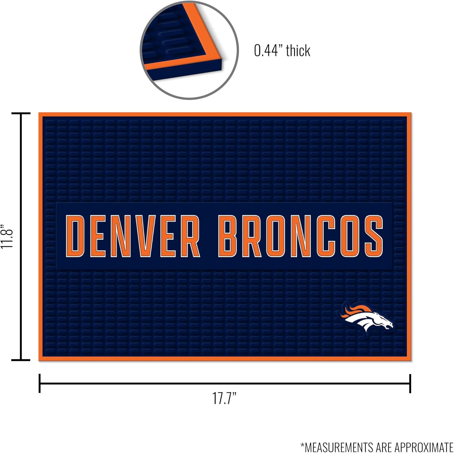 Rico Industries NFL Football 12" x 18" PVC Heavy Duty/Thick Home Décor/Kitchen/Bar Mat