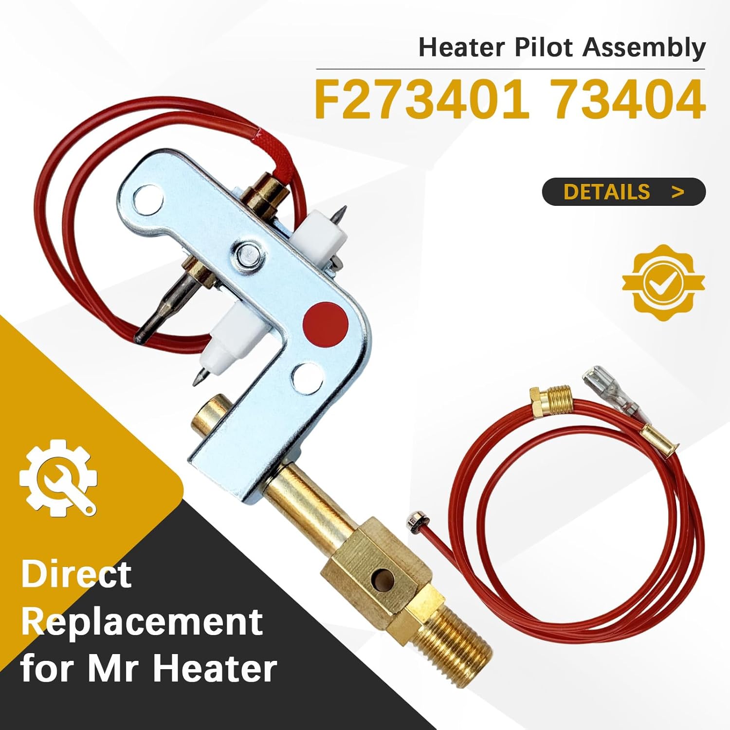F273401 73404 Pilot Assembly - Compatible with Mr Heater Buddy Heater, Fits MH18B Big Buddy/MH9BX Buddy Heate, and Compatible with Dewalt Small Propane Heater