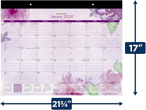 Miniatura 5 de AT-A-GLANCE Calendario de escritorio 2024, almohadilla de escritorio mensual, 21-34 x 17 pulgadas, estándar, hermoso día (SK38-704-24)