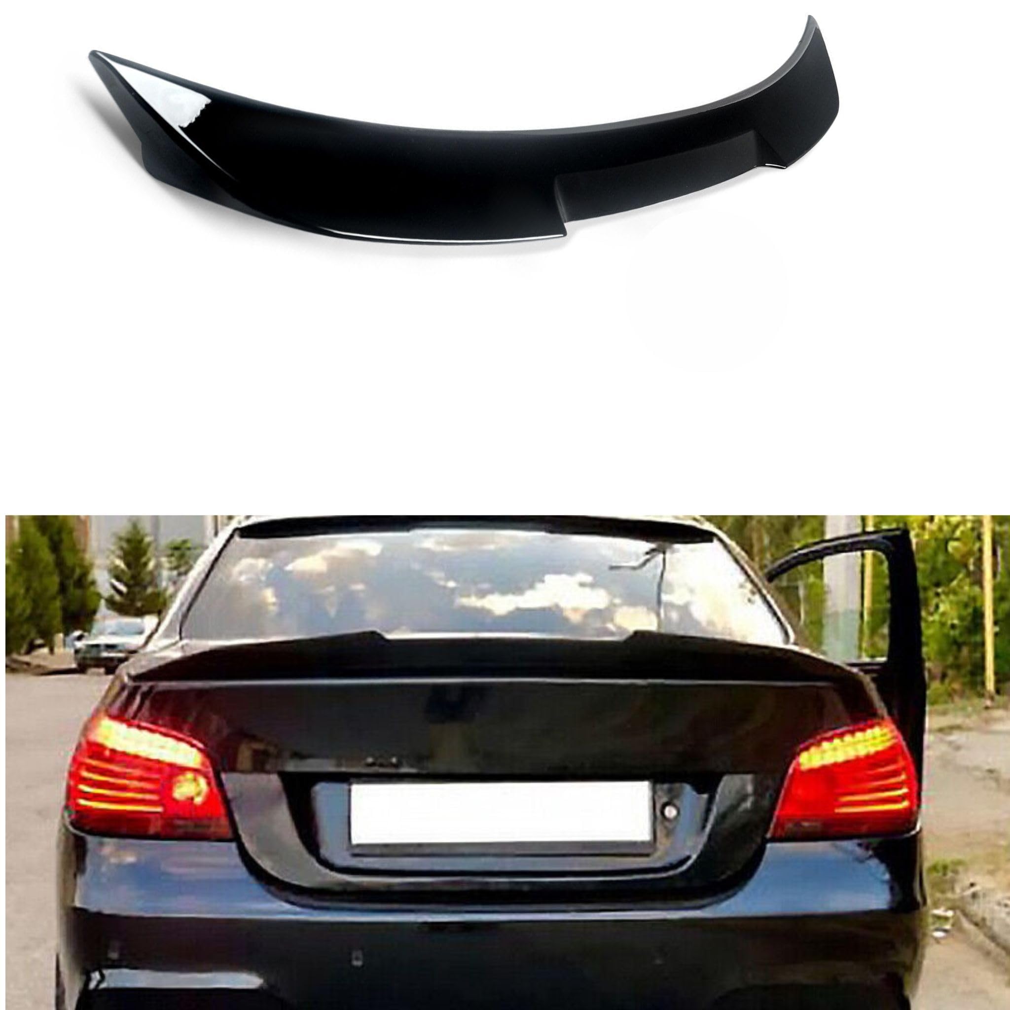FLY DESIGN Spoiler posteriore adatto per BMW E60 5, ala posteriore, spoiler per tuning auto, plastica ABS