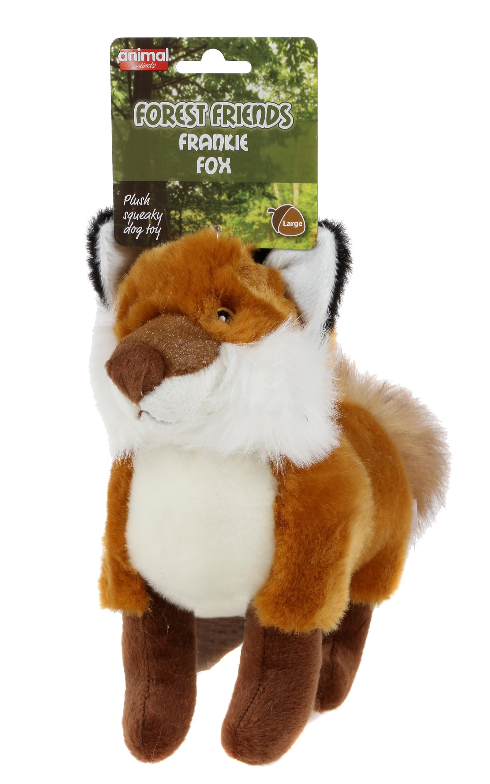 Forest friends Animal Instincts Squeaky Plush Dog Toy Soft Comfort Puppy Toy Frankie Fox - Large
