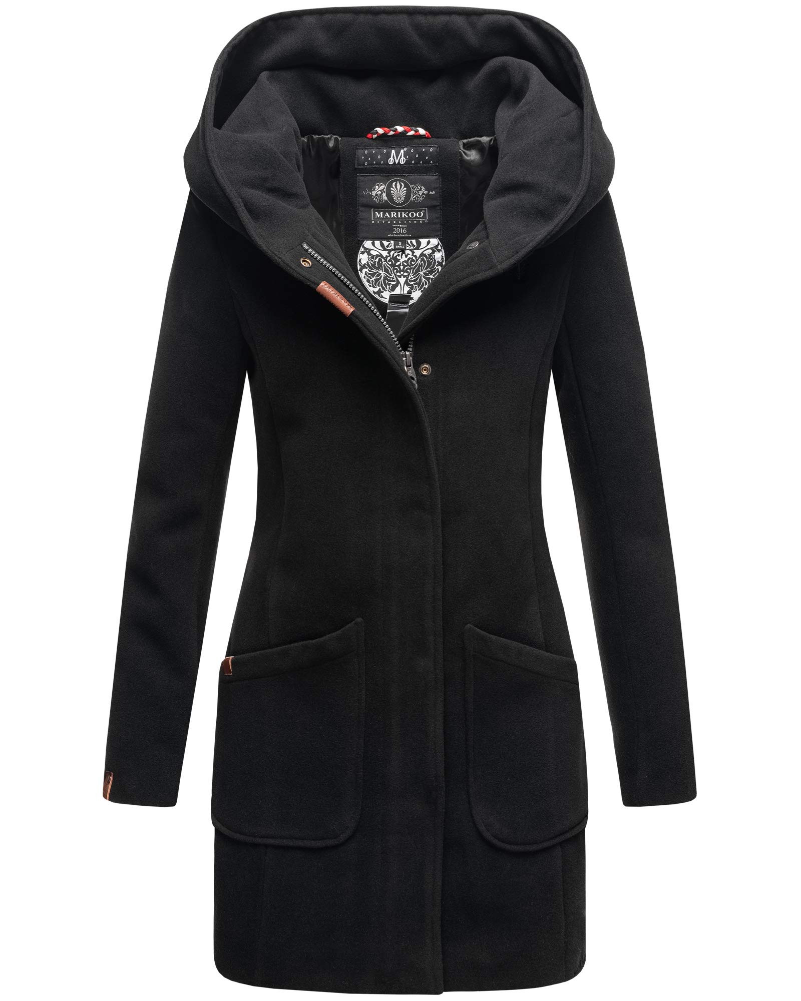 MARIKOO Damen Winter Jacke Mantel Business Trenchcoat Wintermantel Parka XS-XXL MAIKOO