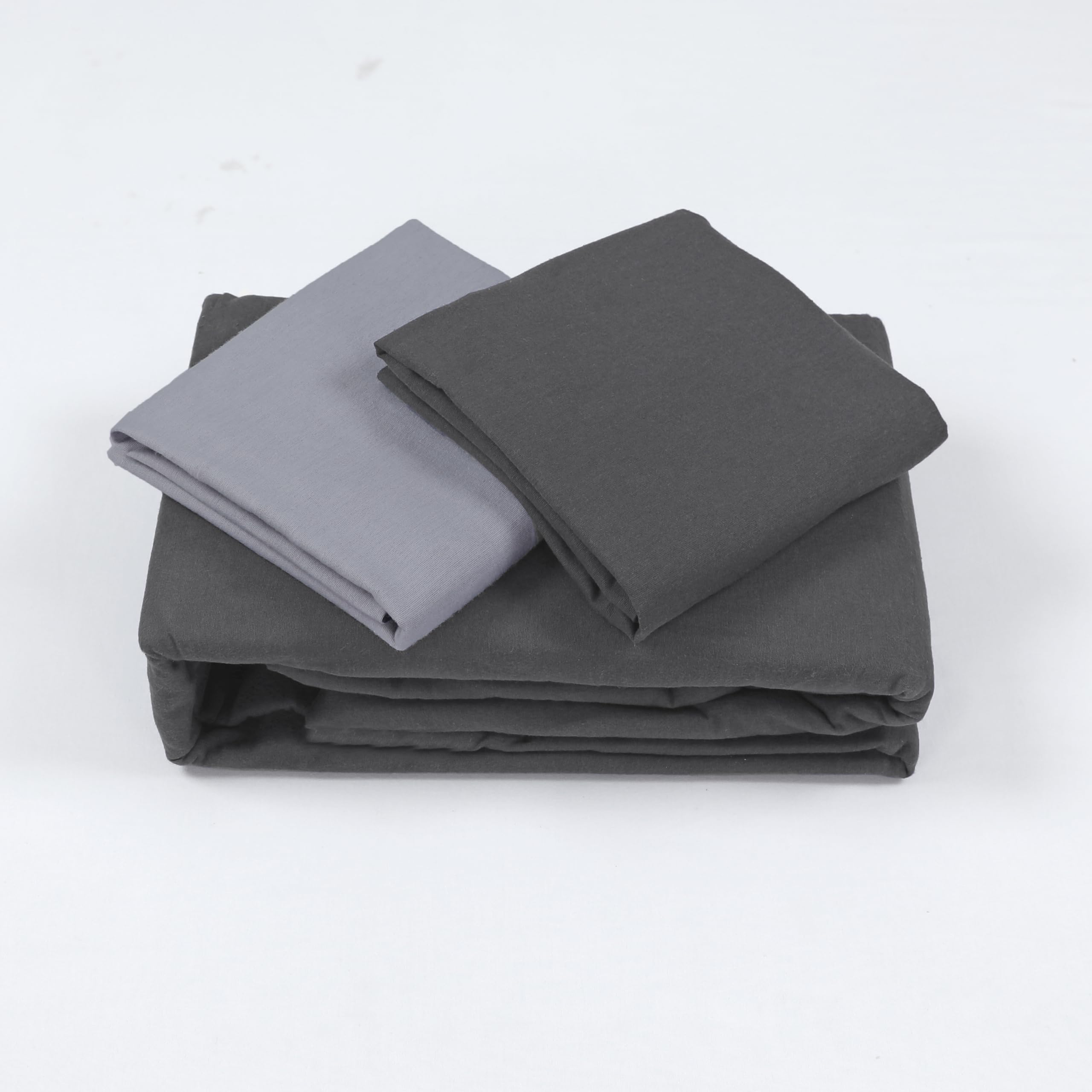 Vision - Juego de Funda nórdica de Franela de Color Gris y Antracita, Reversible, 240 x 220 cm con 2 Fundas de Almohada Surtidas, 65 x 65 cm, 100% algodón, Franela
