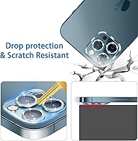 Vista 89 de 3 Pack Tempered Glass Camera Lens Protector for iPhone 12 6.1", Ultra HD, 9H Hardness, Anti-Scratch, Case Friendly, Easy to Install