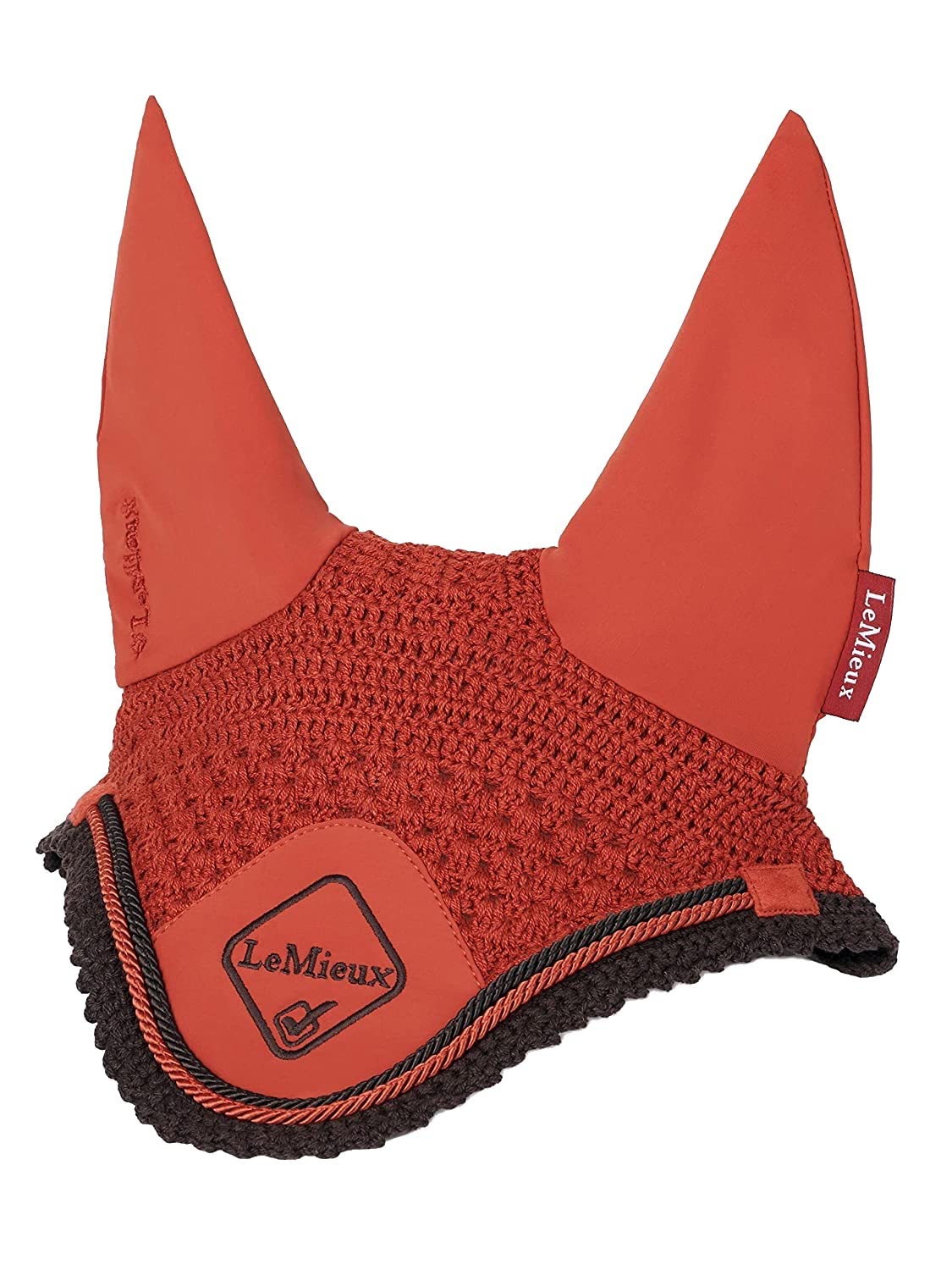 LeMieux Classic Fly Hood in Sienna with Soft Lycra Ears - Close Knit Crochet - Comfortable Fit Equestrian Mask - Sport Horse Wear - Large — image 1