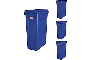 Rubbermaid Commercial Products Slim Jim Trash/Garbage Can with Venting Channels, Pack of...