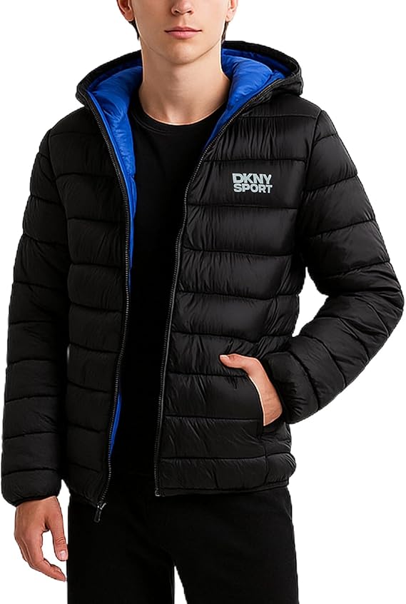 Amazon.com: DKNY Boys Puffer Jacket - Midweight Insulated Wind Water Resistant Hooded Puffer Winter Coat - Quilted Winter Jacket for Boys, Size 10-12, NAVY BLUE: Clothing, Shoes & Jewelry