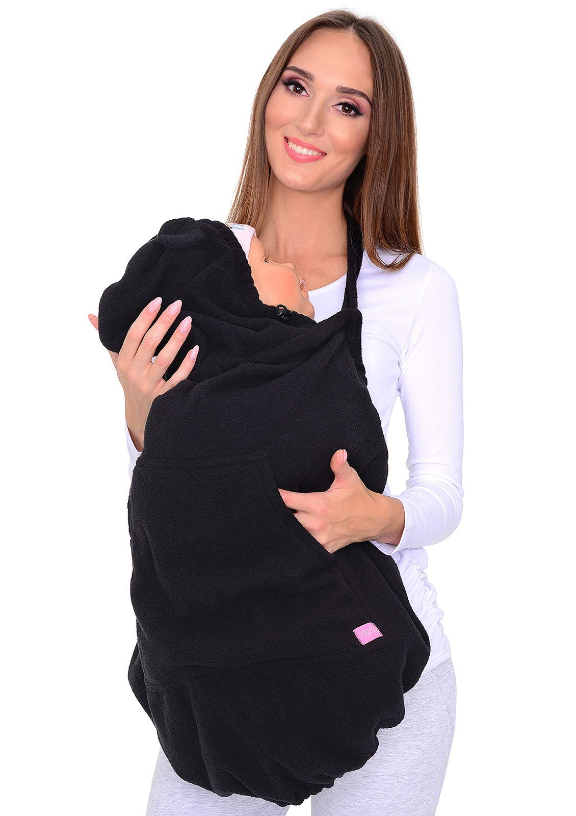 Mija - Tragecover, Universal Bezug für Baby Carrier/Tragetücher/Cape 4023 (Schwarz/mit Punkten)