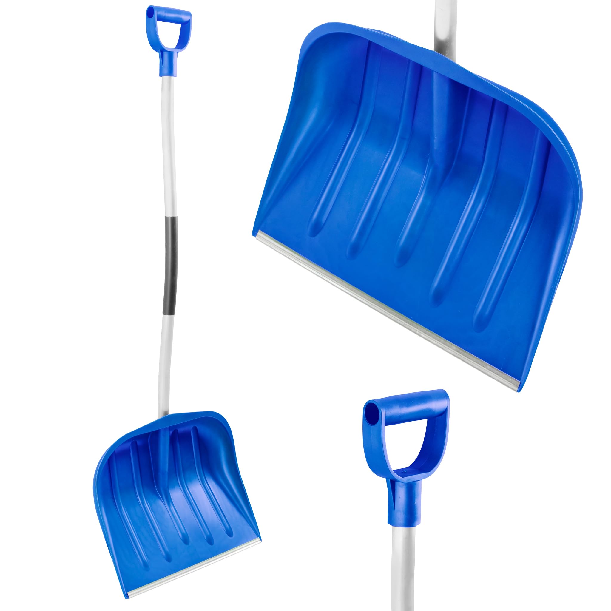 KB Tools Snow Shovel for Driveway – Heavy Duty Polypropylene Snow Shovels with Aluminium Handle – Ergonomic Cordless Snow Shovel for Garden, Yard, Patio – Recycled Material – Made in EU
