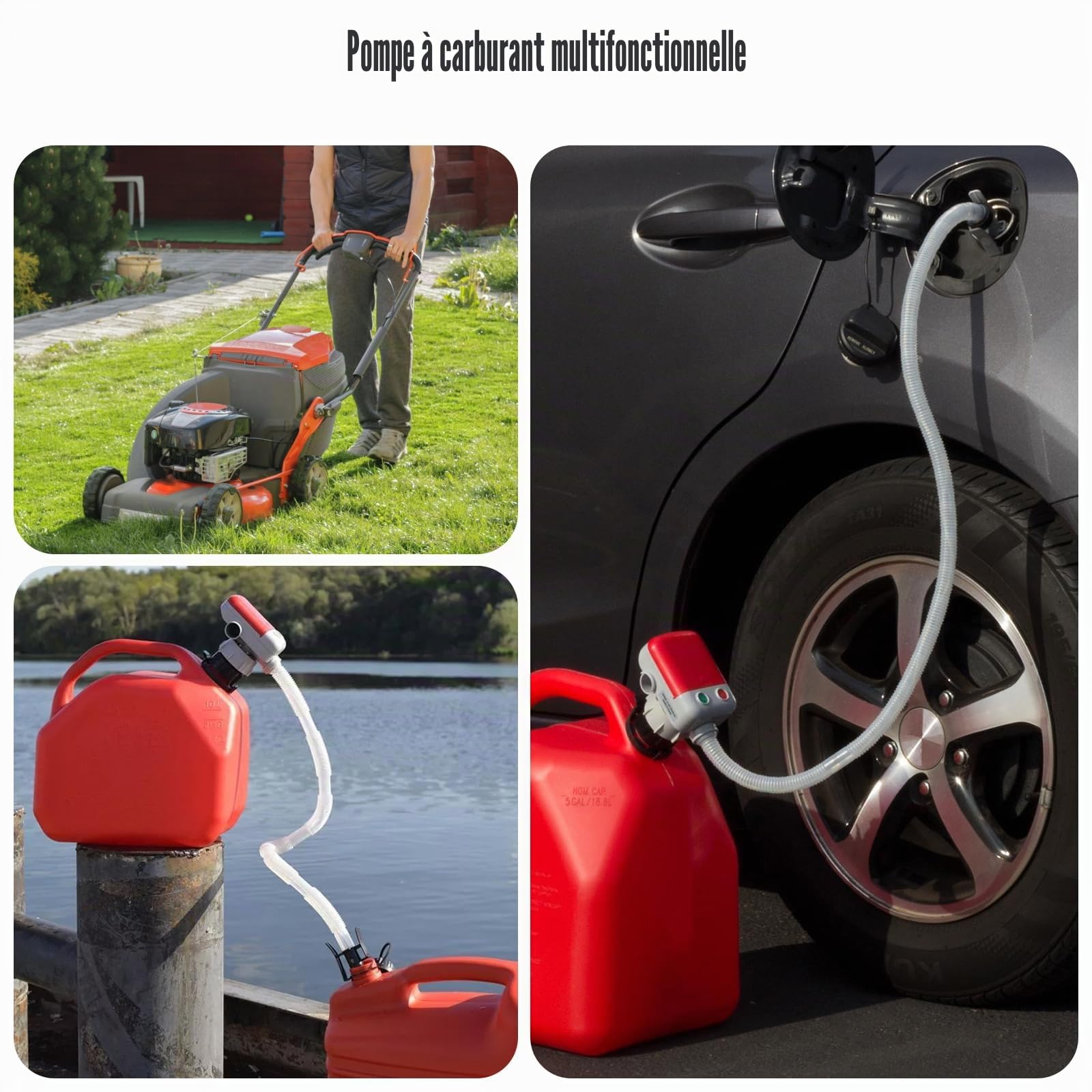 Pompe électrique Carburant Avec Stop Automatique: Pompe Carburant électrique Avec Adaptateur 4 Tailles, Pompe Essence Electrique Pour Diesel, Kérosène, Huiles Légères, Eau