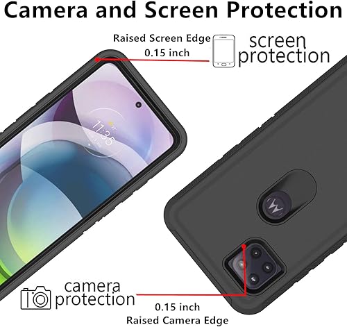 Miniatura 3 de Funda para Motorola Moto One 5G Ace, Defender Case Soft TPU Hard PC Heavy Duty a prueba de golpes a prueba de polvo 3 en 1 cubierta de teléfono para