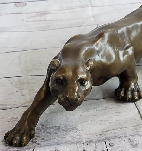 Miniatura 6 de Figura de estatua de bronce fundido en caliente de Jaguar Panther Leopard Cougar Mountain Lion de bronce fundido en caliente, decoración de regalo