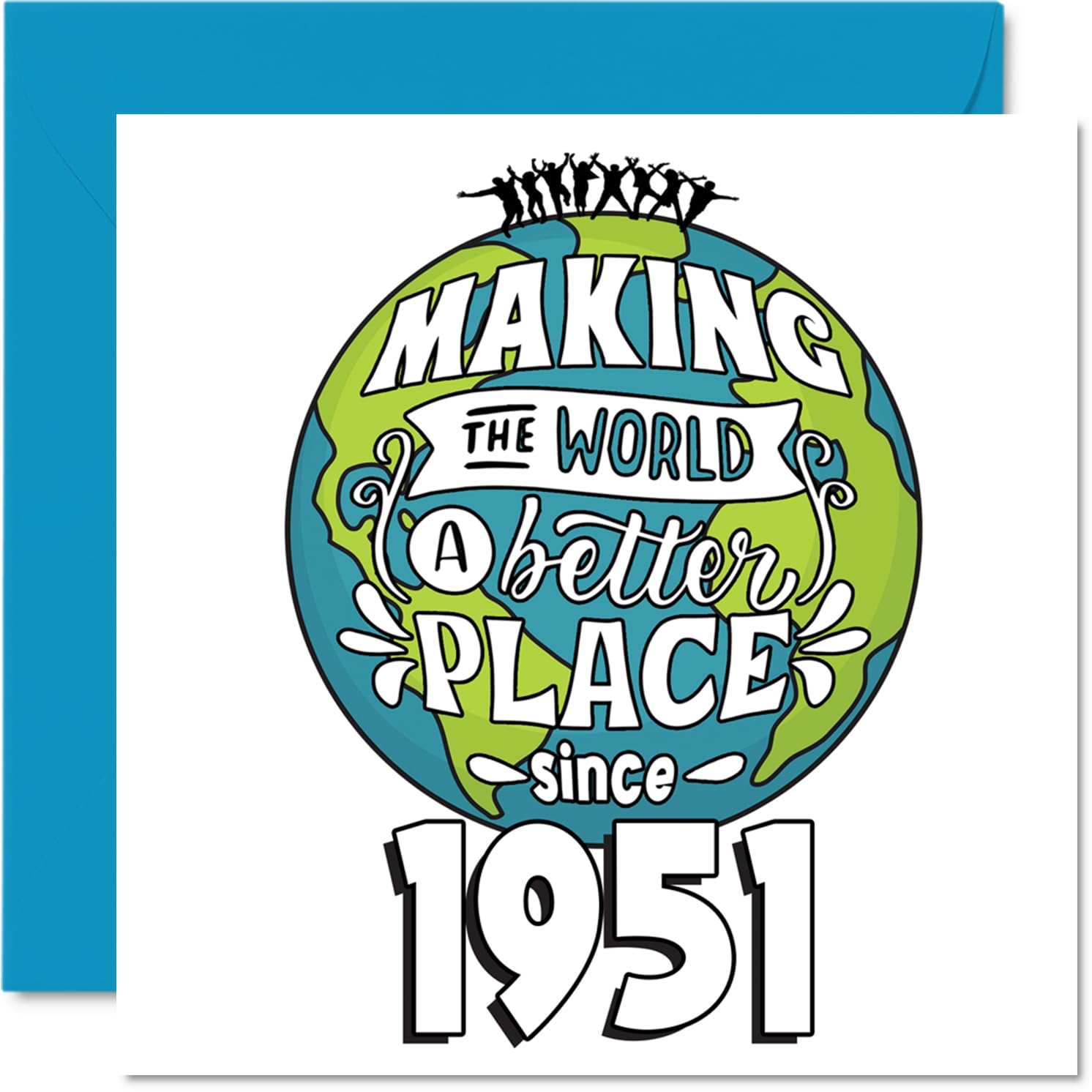 75th Birthday Card for Women Men - Making the World a Better Place - Happy 75 Birthday Cards for Nanny Grandad Dad Uncle Auntie Nan, 145mm Bday Greeting Cards