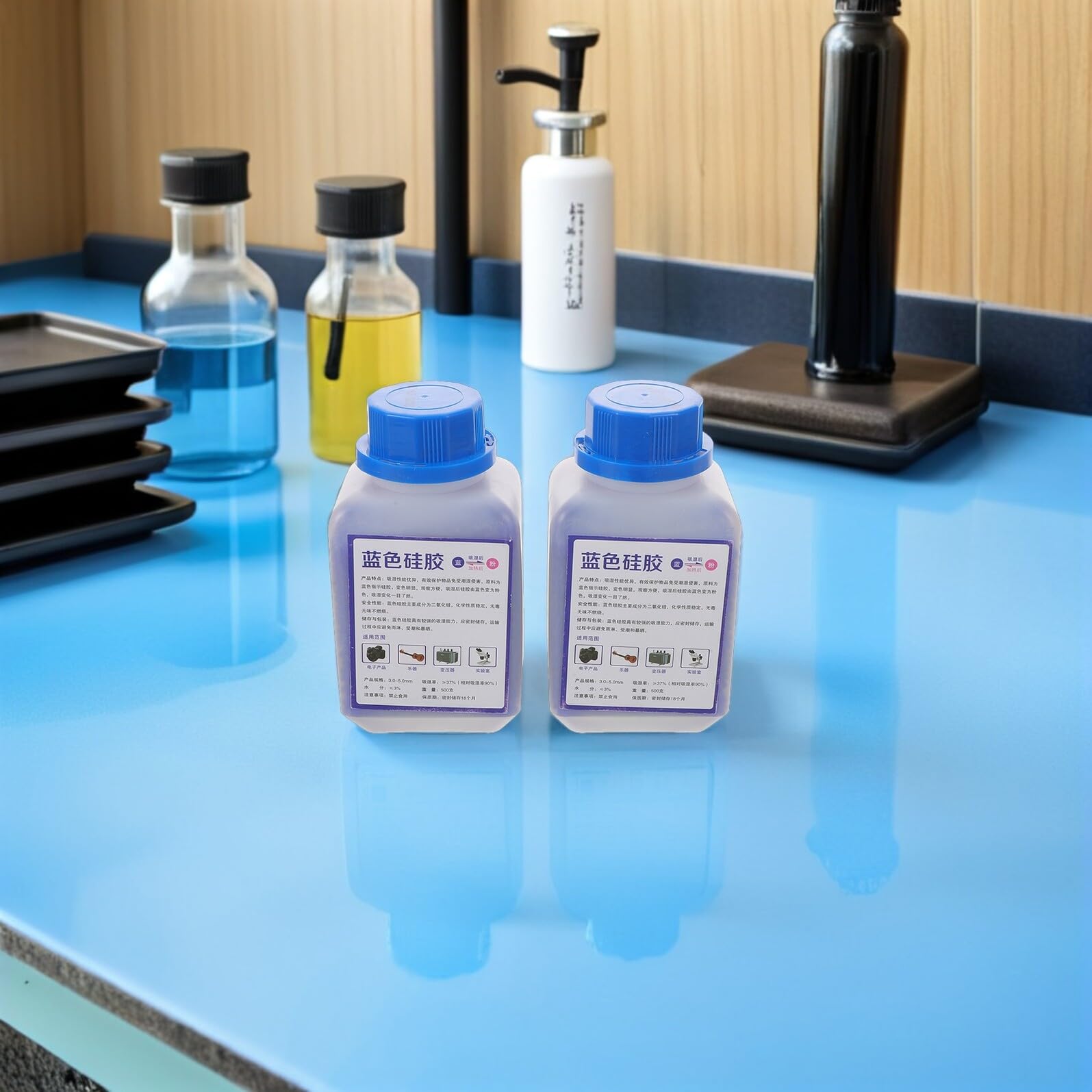 Desecante de Sílice de Silicona Azul 2 Botellas 500g para Filamento
