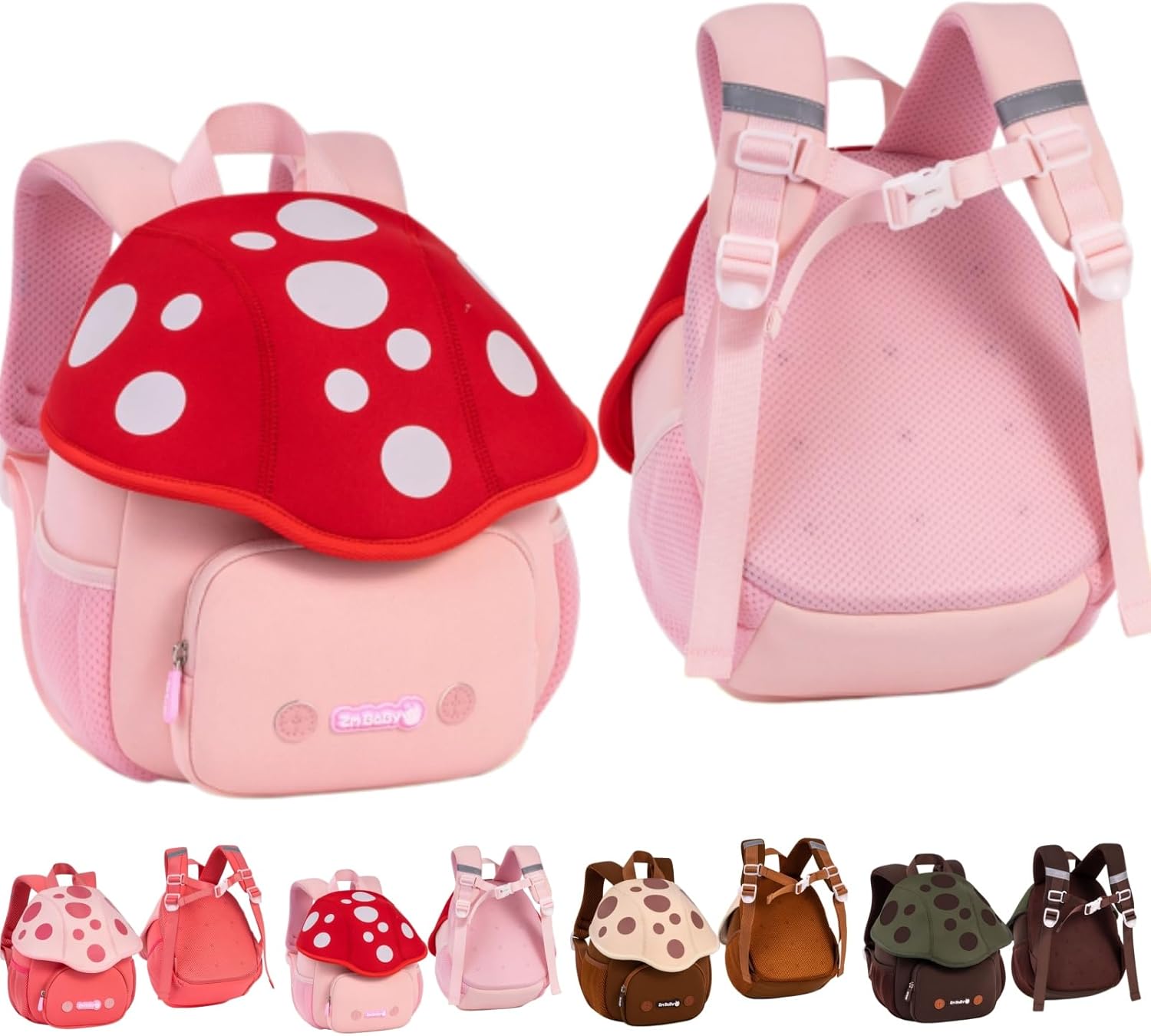 Cute Kawaii Mushroom Shaped Backpack Crossbody Bags Purse for Women Trendy Cartoon Travel Versatile Shoulder Handbag (Pink,Large)