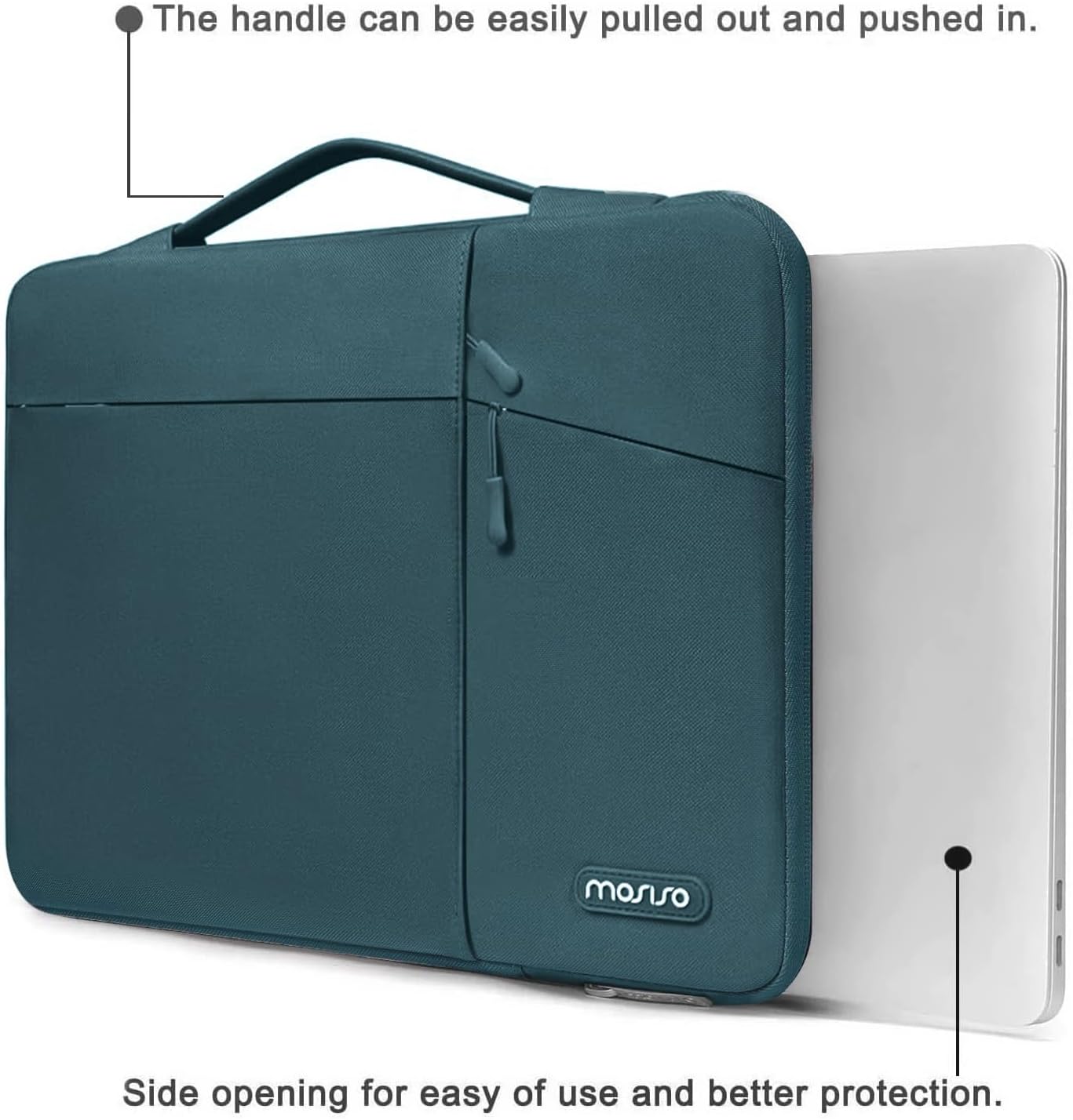 MOSISO Compatible with MacBook Air 13 inch Case 2026 2025 2024 2023 2022 M4 A3240 M3 A3113 M2 A2681,Hard Case&Horizontal Vertical Pockets Bag&Keyboard Skin&Webcam Skin&Screen Film, Teal Green