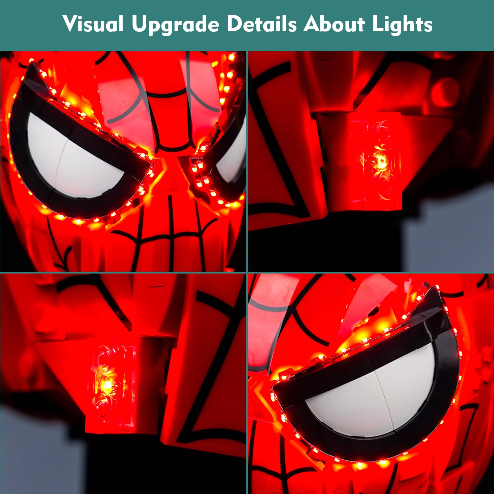 Light Kit for Lego Spider-Man's Mask, Lighting Set for Lego 76285 Marvel Spider-Man's Mask, Not Include Models - Image 4