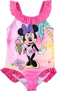 Disney Minnie Mouse - Bañador para niña con volantes, color rosa