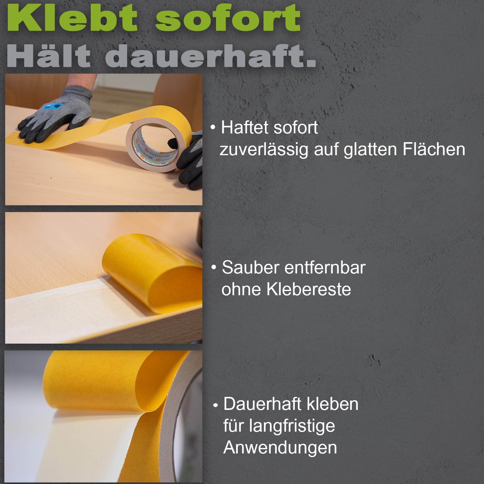 Colorus Teppichklebeband doppelseitig 50 mm x 25 m, 2 Rollen – Ansicht 3