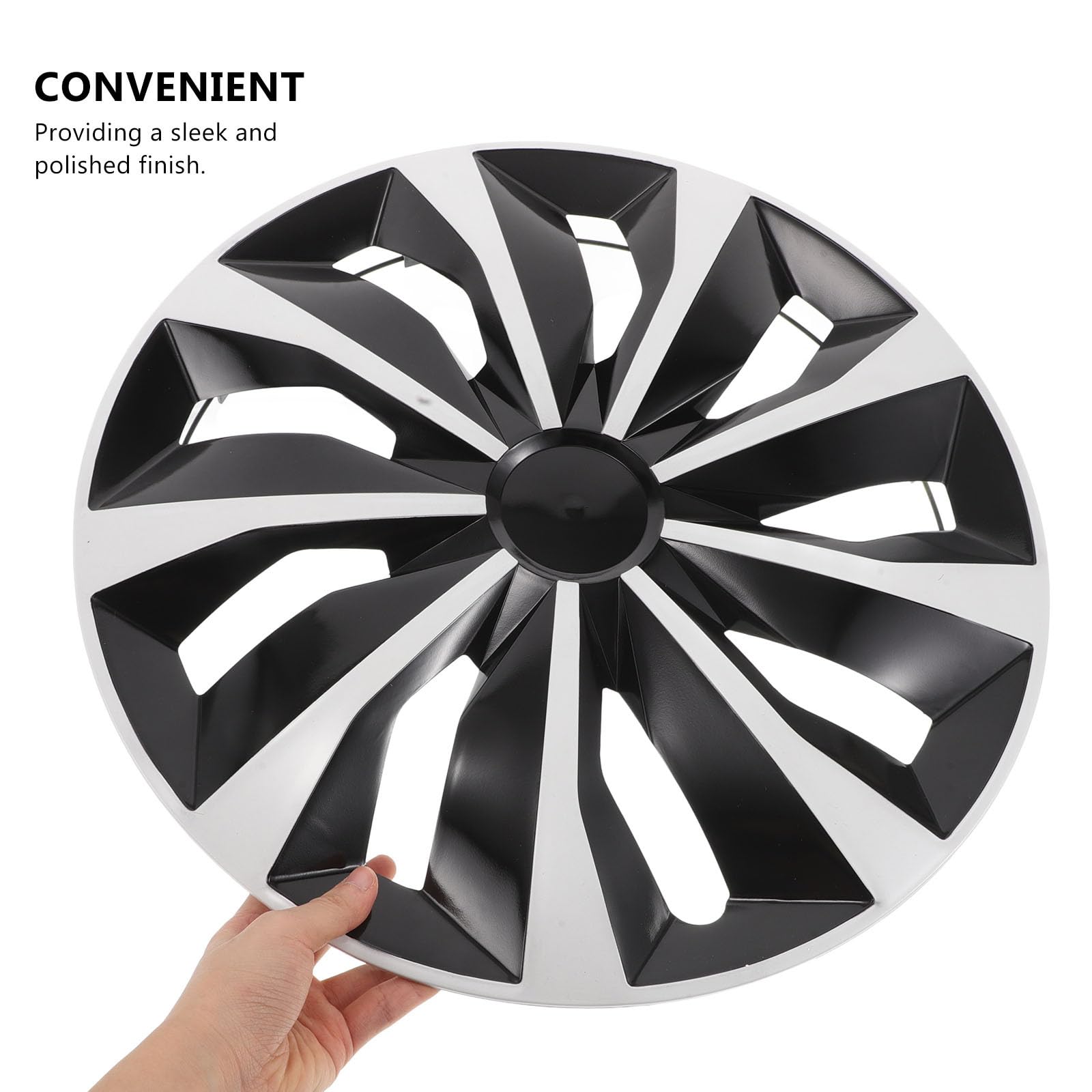 Coprimozzo Auto 15 Pollici Bianco in Plastica Resistente, Copriruota per Protezione da Sporco e Graffi, Sostituzione Coprimozzi Ruote per Veicoli, Installazione Rapida