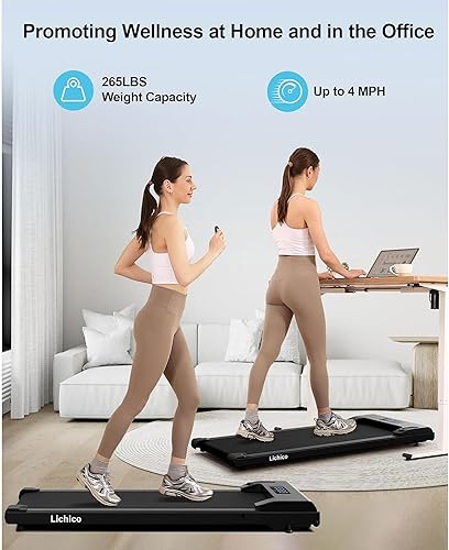 Miniatura 5 de Lichico Caminadora para debajo del escritorio, caminadora portátil pequeña para el hogar y la oficina, máquina motorizada súper silenciosa con motor