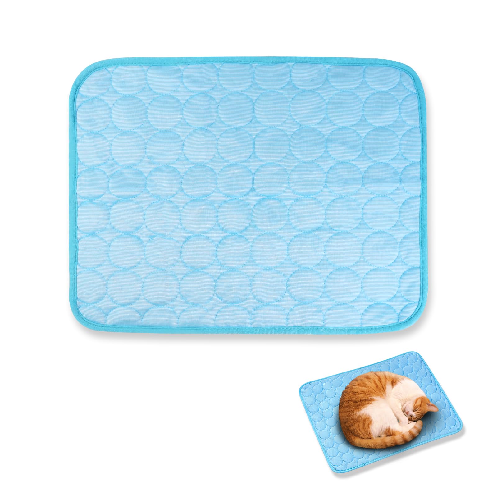Tapete de enfriamiento suave y reutilizable para mascotas, 20 x 15 pulgadas, doble cara, portátil, para perros y gatos, para refrescarse, manta de enfriamiento de verano lavable para campamento, cama