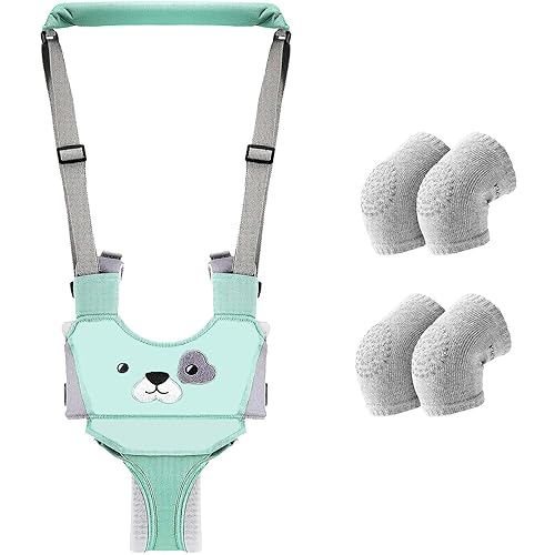 Miniatura 2 de Arnés ajustable para caminar con cinturón de seguridad para bebé, cinturón de asistente para caminar, cinturón de asistente con 2 pares de rodilleras