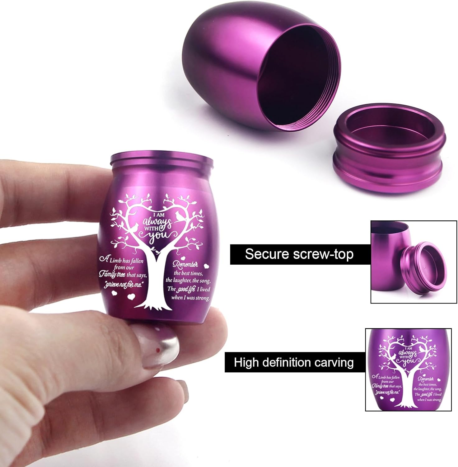 6 Pieces Tree of Life Cremation Urn Set for Ashes Sharing Urns for Human Waterproof Cremation Jewelry Urn Necklaces for Ashes for Women Men