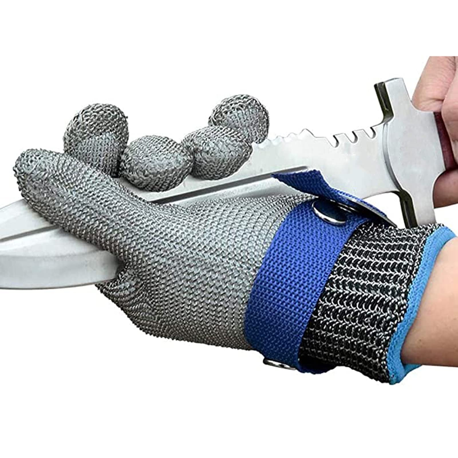 WXYZ Guantes Anticortes Guantes resistentes al corte de acero inoxidable de alta resistencia, guantes de trabajo de seguridad de alambre de acero de malla, antideslizantes y resistentes a los apuñalad